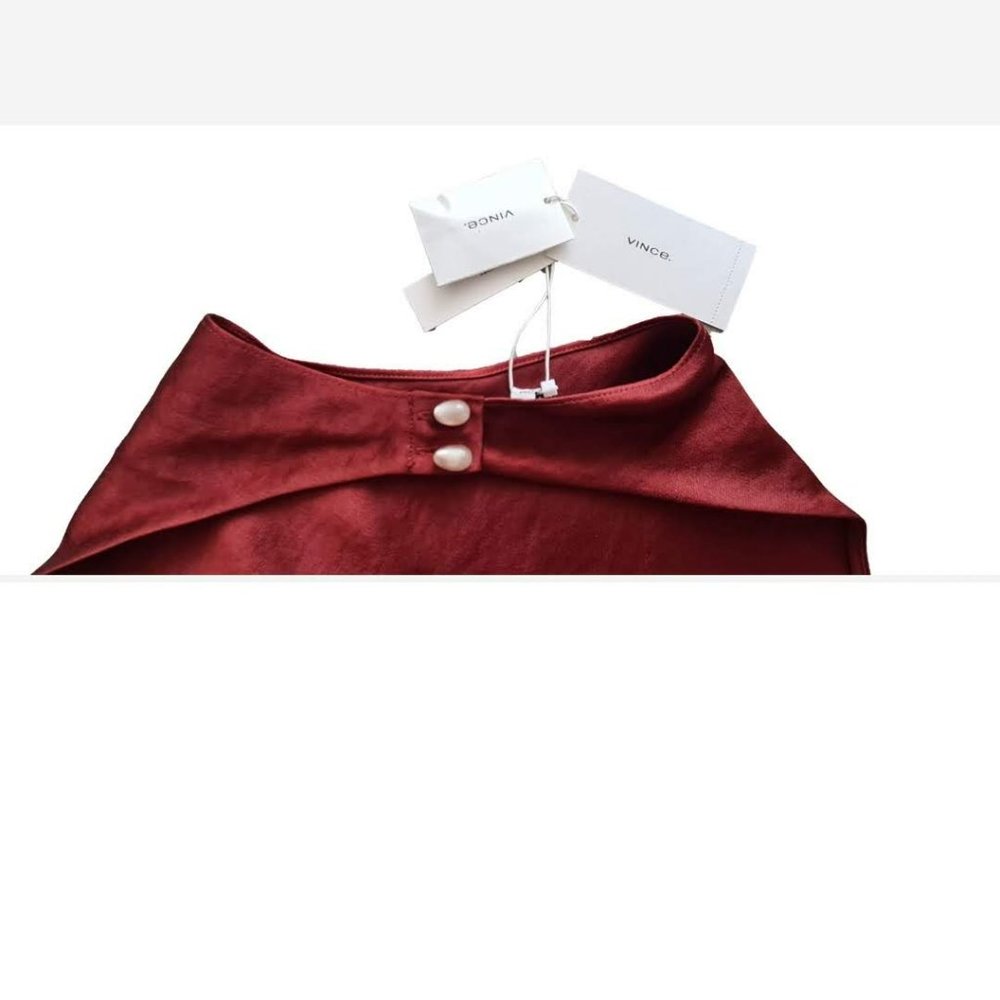 Vince Open Back Halter Blouse Size M Color Currant - Picture 3 of 5